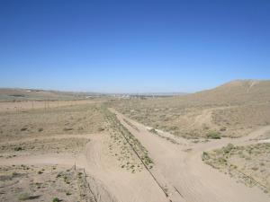 Rails south of Rio Bravo Tijeras Arroyo looking west